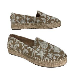 Joie Cara Embroidered Tropical Espadrille Slip On Loafers Women's size 8.5